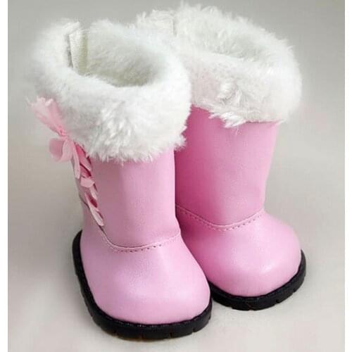 High quality warm pink boots doll shoes for 18" inch american girl doll for baby gift