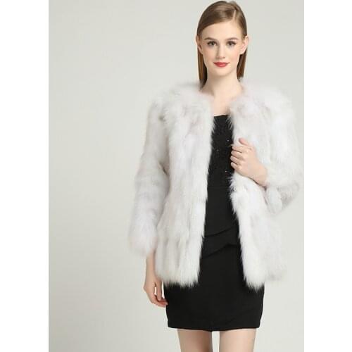 Womens Natural Fur Jackets High-end Customized Female Vests Female Genuine Fur Plus Size Jacket Real Fox Fur Coats for Women