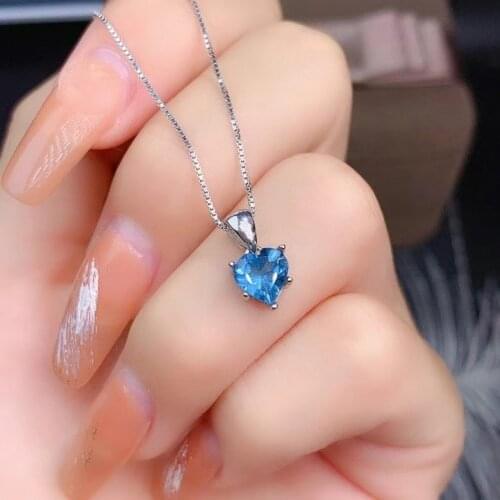 Heart style moonstone pendant of necklace for women 925 silver natural gem moonlight birthstone girl festival gift