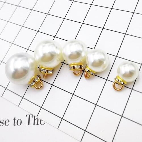 10Pcs Fashion Charms Gift Alloy Rhinestone Pearl Pendant Earring Necklace Jewelry Accessories DIY Electroplating Does Not Fade