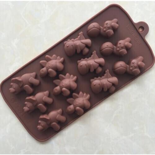 100PCS/SETS DIY Silicone Chocolate Mold dinosaur mold animal cake biscuit Mold Baking flip sugar candy silicone
