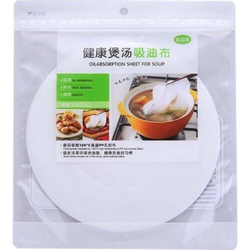 30pcs Round Soup Oil Absorbing Paper Absorption Membrane Pads Kitchen Food Cook