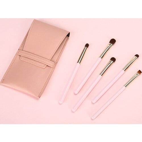 5 Pony Hair Eye Shadow Brushes Eye Makeup Brush Set eyeshadow brush set Smudge highlight brush beauty wood tool