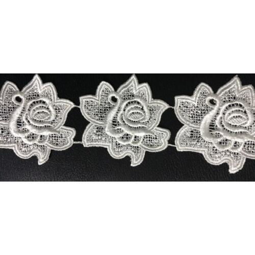 7.3cm luxurious quality water soluble flower embroidery lace,skirt lace trimming,DIY accessories,XERY14319D