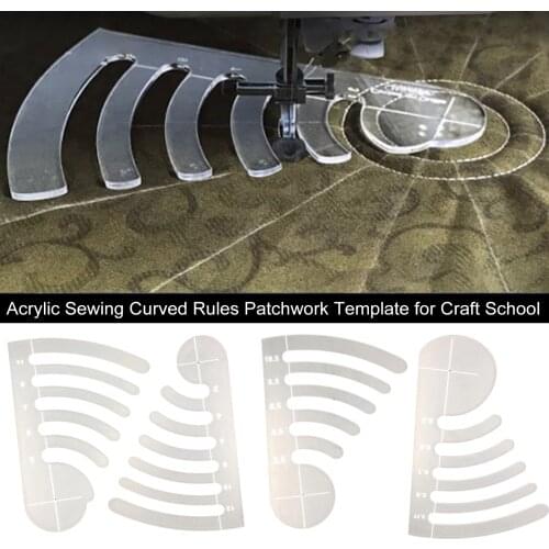 Acrylic Sewing Curved Ruler Patchwork Template For Craft Sewing Ruler Template Handicraft Measuring Painting Craftsman Tool