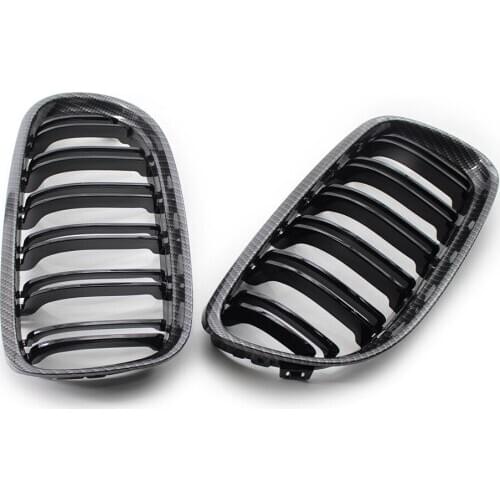 A Pair Car Bumper Grill For BMW E90 E91 3 Series 320i 328i 2009-2012 Carbon Fiber Front Kidney Grille Racing Grills Car Styling