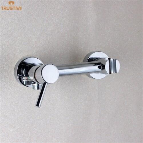 Free Shipping Solid Brass Chrome Handheld Bidet ,Toilet Portable Bidet Shower Set With Hot and Cold Water Bidet Mixer