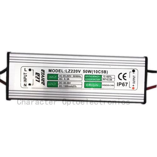 5PCS 50W LED Driver 1500mA 30-36V COB High Power LED flood light dirver IP67 LED power supply Led floodlight driver