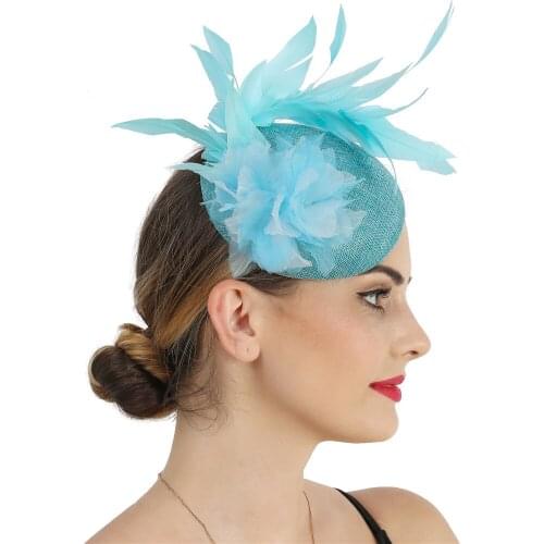 Elegant Women Chic Hair Fascinator Flower Accessories Party Wedding Mesh Headwear On Hair Clip Bride Cocktail Millinery Cap