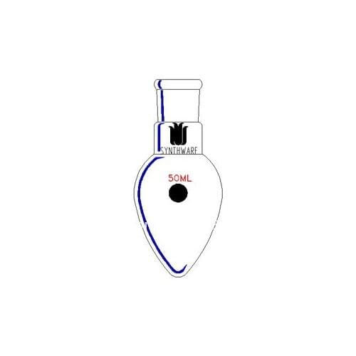 F321225L Flask, Pear shape, Single Neck, Capacity:25ml, Joint:14/20