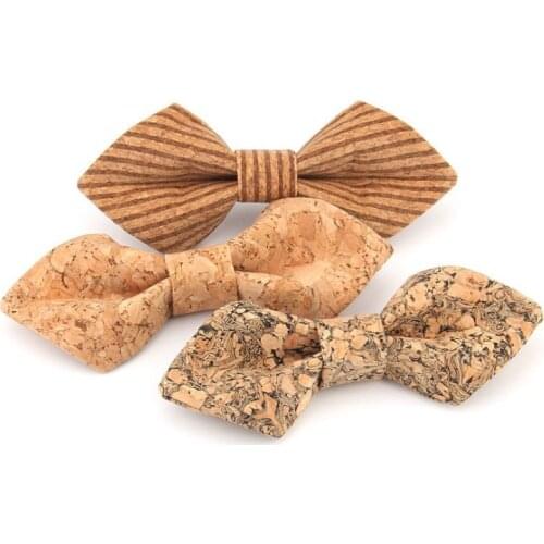 Ricnais Cork printed bow tie made of special materials Pointed Bow Tie Men For Business Wedding Party Gift Skinny Cravats Bowtie