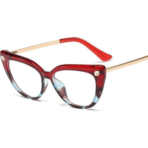 HBK Cat Eye Retro Anti-blue light Glasses Frames Men Women Optical Fashion Computer EyeGlasses