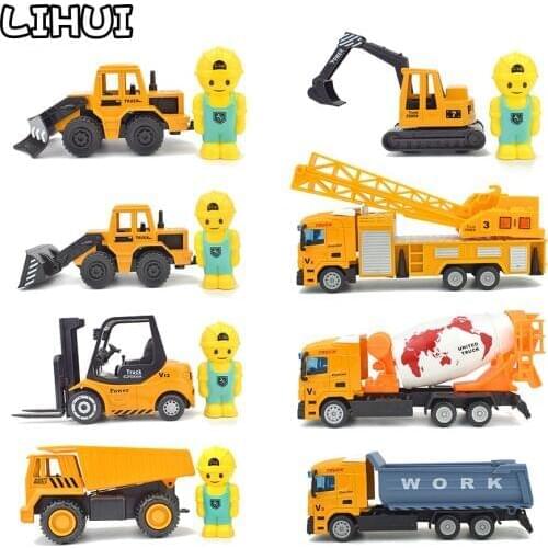 1 PCS Diecast Truck Alloy Engineering Car Toys for Children Excavator Crane Model Toy Vehicles Educational Toys Gifts for Boys