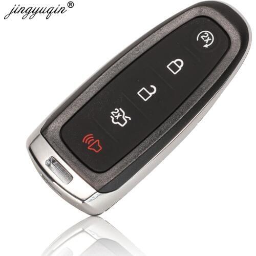 Jingyuqin 10pcs FO38 Hu101 5 Buttons Remote Smart Car Key Case Cover Fob For Ford Explorer Edge Escape Flex Taurus 2011-2015