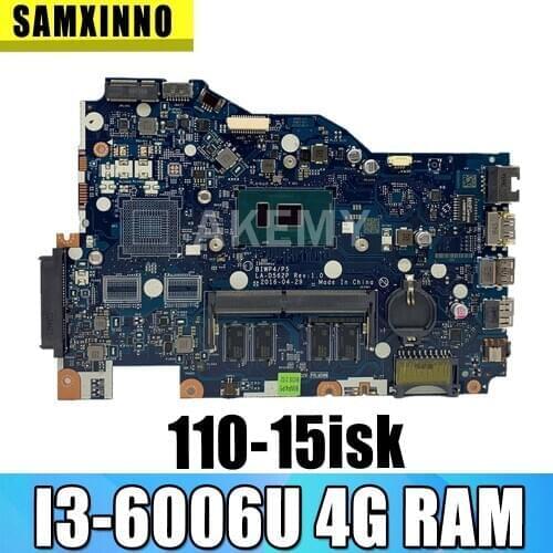 LA-D562P mainboard For Lenovo 110-15isk Free Shipping Laptop motherboard LA-D562P 4G RAM I3-6006U Test work 100% original