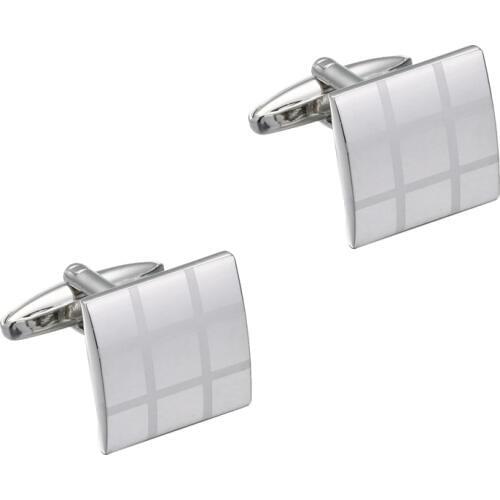 Hot Sales Laser Cufflinks Rhodium Plated Cuff Links For Men Nine lattice Square Cuff Buttons Scotland Cuffling 3 pair pack sale