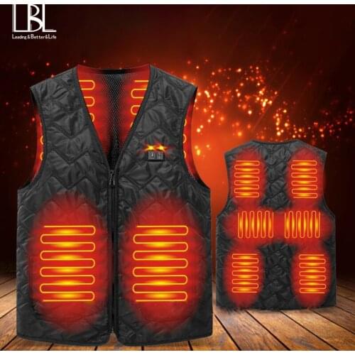 Men Women Solid Heated Jacket Fashion Male Coat Intelligent USB Electric Heating Thermal Warm Clothes Man Winter Heated Vest New