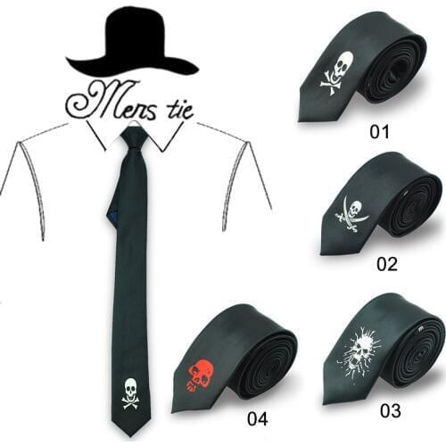 Mens Ties Necktie 5cm width funny skull cross-bone skull ghost black red Gift Shirts Cravat Ties For Men Party Dropshipping 2020