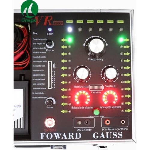 Newest VR-12000 Ultrasonic Long Range Gold and Gem Metal Detector Detecting Range: 100-3000m Detecting Depth:5-250m