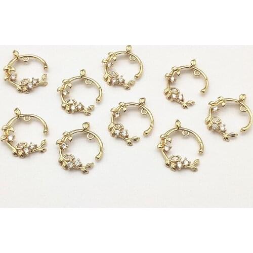 New Arrival! 19x16mm 50pcs Cubic Zirconia Flower Charm for Handmade Necklace/Earring DIY Parts,Jewelry Findings & Components