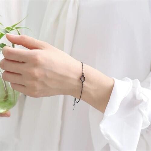 New Arrival Dark Black Planet 925 Sterling Silver Jewelry Sweet Satellite Exquisite Popular Girlfriend Gift Bracelets SB212