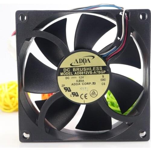 FOR ADDA 12V 0.65A AD0812VB-A7BGP 8025 80x80x25mm server inverter axial cooler cooling pwm blower