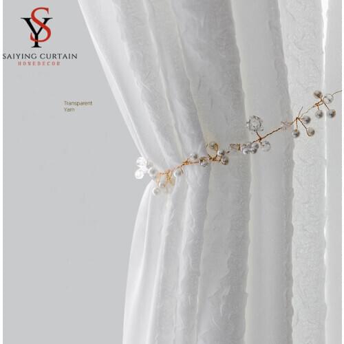 Striped White Tulle Window Curtains For Living Room Modern Wrinkle Voile Sheer Curtain For Bedroom The Kitchen Drape Customized