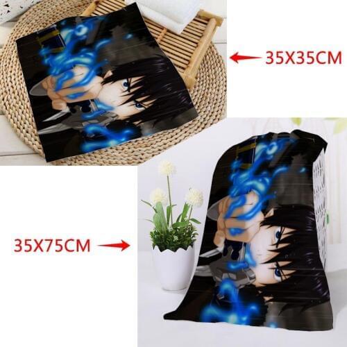 35x35cm,35x75cm Towels Custom Blue Exorcist Printed Square Towels Microfiber Absorbent Drying Bath Towels Washcloth