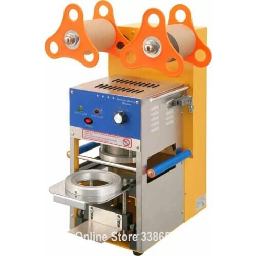 Semi- automatic plastic cup container sealer boba bubble tea juice drink film cover lid sealing machine ZF06