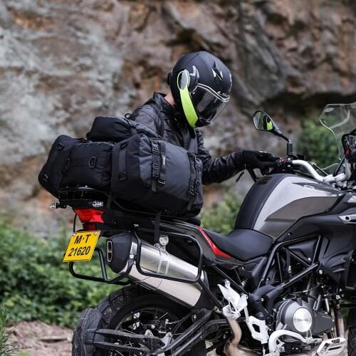 Rhinowalk Men Motorcycle Rear Seat Bags Kit 10L 20L 30L Multifunctional Black Motorbike Bags Back Seat Luggage Backpack