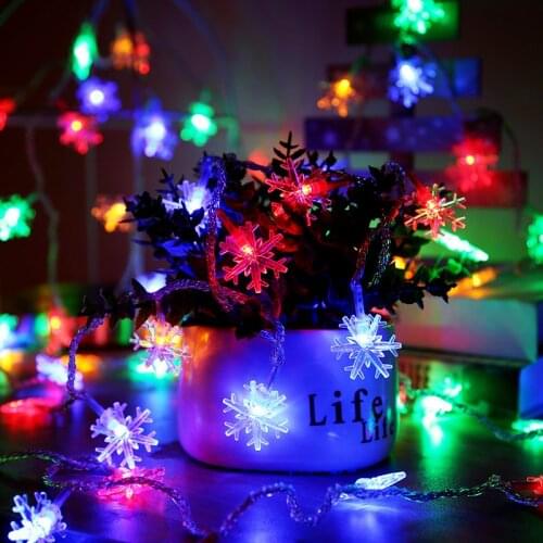 3M New LED Christmas Snowflake Star String Light Flash Fairy Fairy Light Outdoor Use For Christmas Tree Wedding Party Decoration