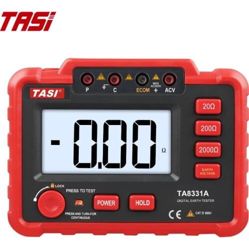 TASI TA8331A Insulation Earth Resistance Tester Digital Ground Resistance Meter Ohm Real LCD Backligh Voltage Megohmmeter Megger
