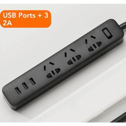 Xiaomi Mijia Power Strip Socket with 3 USB 2A Fast Charging Standard Extension Socket Plug Power Strip Home Electronics