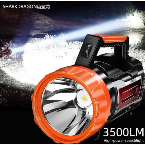 Ultra bright portable spotlight LED searchlight Flashlight USB rechargeable battery Electricity can be generated by hand