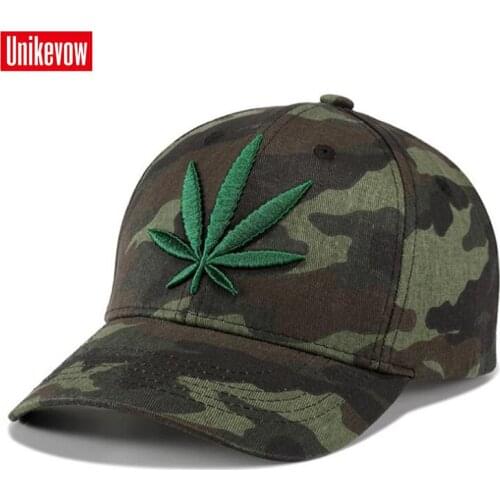 UNIKEVOW Brand New High Quality Camouflage Baseball Cap 3D Leaves Embroidered Caps Outdoor Sport Snapback Hat For Men Women