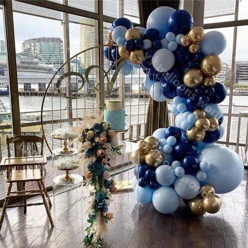 DIY Balloons Garland Arch Kit Night Blue Gold Baby 115pcs Big Macaron Blue 1st Happy Birthday Party Decoration Toys Supplies