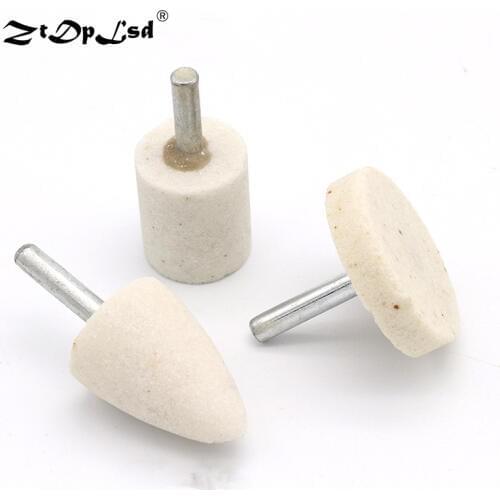 ZtDpLsd 1Pcs 6mm Shank Cylinder Conical Shape Metal Buffing Pad Grinding Head Polishing Tool Accessories Wool Head Jade Woodwork