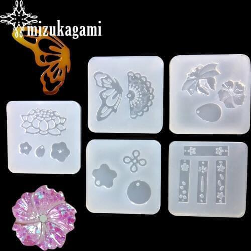 1pcs UV Resin Jewelry Liquid Silicone Mold Shell Butterfly Sakura Silicone Resin Mold For Jewelry DIY Intersperse Decorate