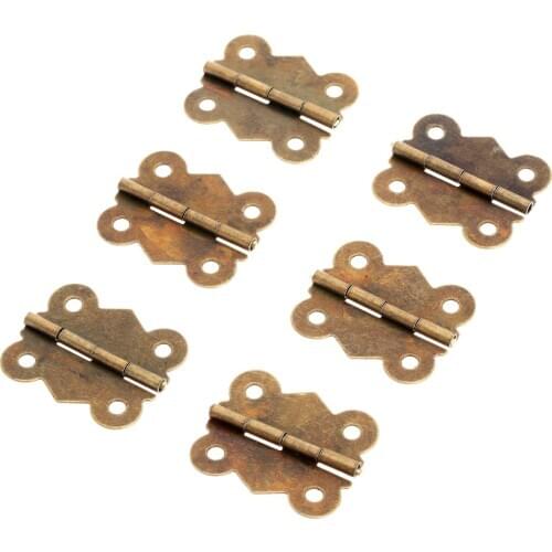 12pcs 30 x 25mm Jewelry Gift Wine Box Wood Dollhouse Door Hinge Mini Butterfly Furniture Hinge for Cabinet Drawer Jewelry Box