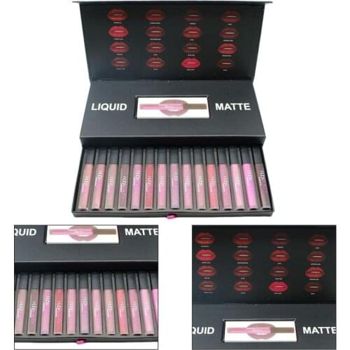 16pcs Big Tube Non-fading Matte Lip Gloss Lip Cosmetic Velvet Lip Gloss Makeup Silky Lipgloss Smooth Makeup Tool