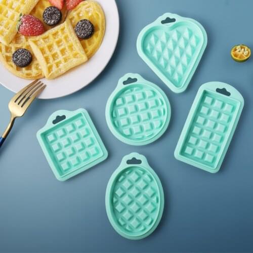 5Pcs/Sets Kitchen Waffle Mold Non-stick Cake Mould Makers Kitchen Silicone Waffle Bakeware Fondant Dough Pastry Tools