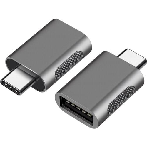 USB C to USB Adapter 2 Pack USB Type-C to USB,Thunderbolt 3 to USB Female Adapter OTG for Type-C Devices(Silver)