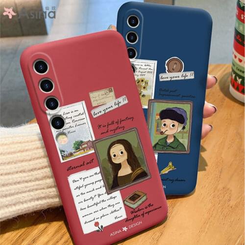 ASINA Cartoon Case For Xiaomi Mi10 11 9 8 Case Official Original Liquid Silicone Case For Xiaomi Redmi Note 10 9 8 7 Case Mona