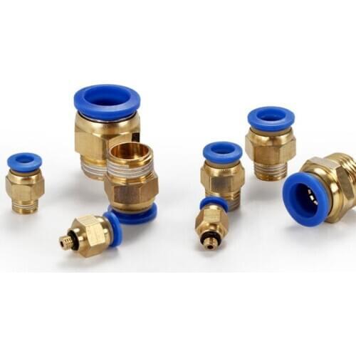 BSPT 1/8'' 1/4'' 3/8'' 1/2'' Male-4 6 8 10 12mm Pneumatic Connectors male straight one-touch fittings