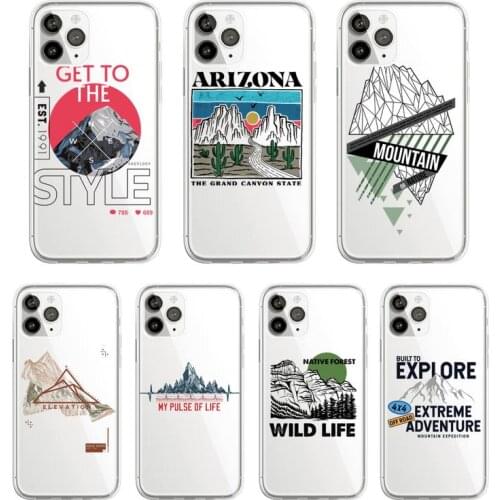 Fashion luxury mountain design Phone Case Transparent for iPhone 11 12 mini pro XS MAX 8 7 6 6S Plus X 5S SE 2020 XR