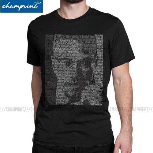 Black Rights African Malcolm X Men T Shirt Leisure Tee Shirt Short Sleeve O Neck T-Shirts Pure Cotton Gift Idea Tops