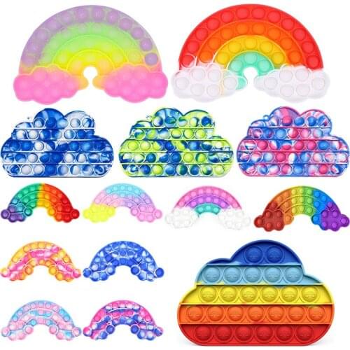 Cheap Sensory Fidget Toys Pack Gift Rainbow Push Bubble Antistress Toys Fidget Reliver Stress Toys Simple Dimple Антистресс