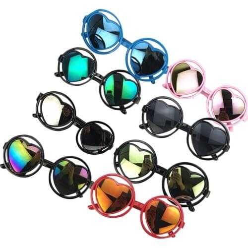 NEW Baby Accessories Childrens Reflective Round Love Shaped Sunglasses Shades Bright Lenses Kid Decorative Outdoor For 0-8Years