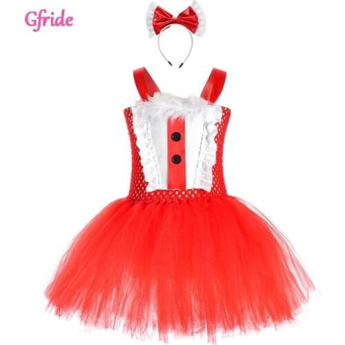 Summer Girls Halloween Christmas Cosplay Costume Kids Tutu Dress With Headband Theme Sleeveless Dress Performance Clothes 2-T