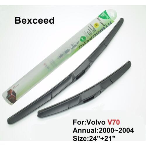 For Volvo V70 Mk2 24"+21" High Quality Bexceed of Car Windshield Hybrid Wiper Blade 2000 2001 2002 2003 2004